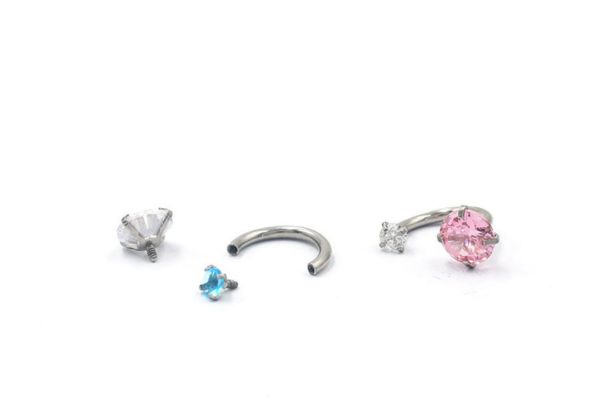 Khuyên đá chữ U - 1.2*8mm - Có 5 màu