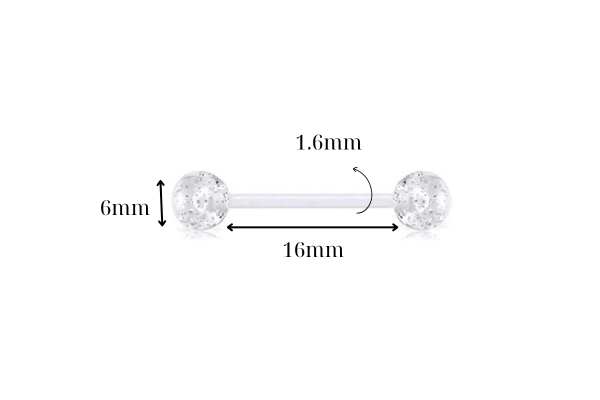 Khuyên lưỡi thạch trong suốt - Chất liệu chuẩn Y tế