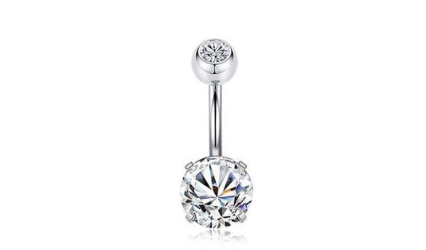 Khuyên rốn đẹp đính đá mặt tròn - Giá rẻ hàng chất lượng