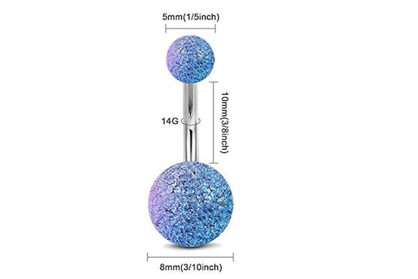 Khuyên rốn đầu bi mix màu