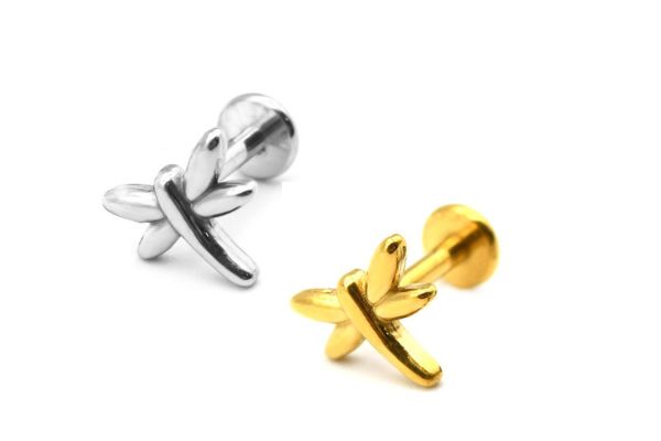 Khuyên tai chuồn chuồn thép 316L - 1.2*10mm