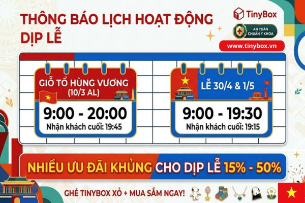 lịch làm lễ Giỗ tổ Hùng Vương, 30/4 & 1/5 của Tinybox