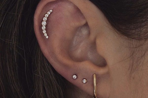 mix Các vị trí xỏ khuyên tai cơ bản 