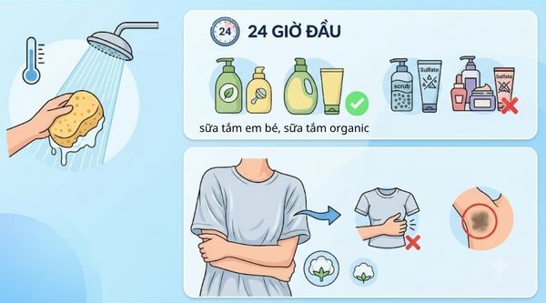 sau khi triệt lông nách cần kiêng sữa tắm tẩy rửa mạnh