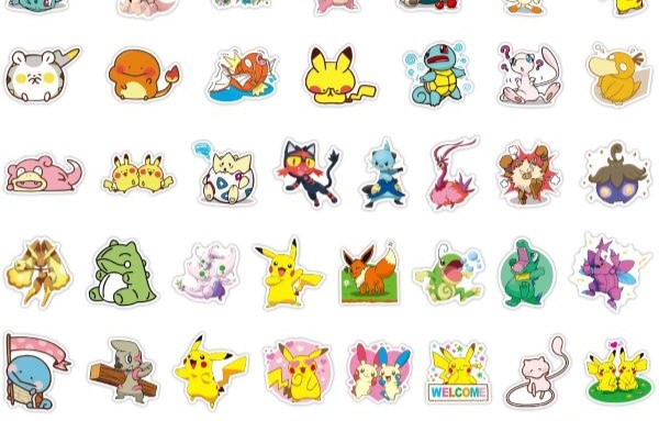 Set 50 sticker hoạt hình POKEMON - Miếng dán trang trí