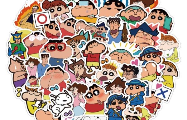 Sticker 60 miếng hoạt hình Shin vui nhộn - Chống nước