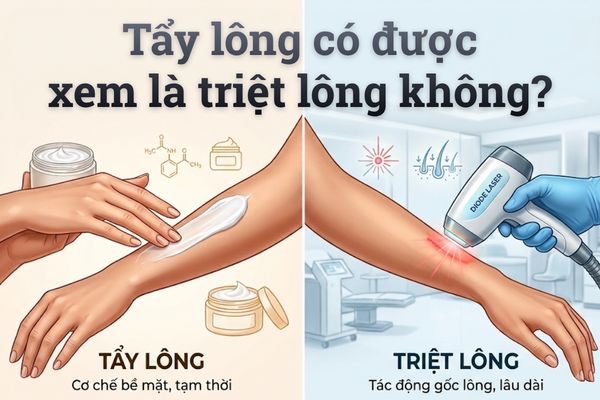 Tẩy lông có được xem là triệt lông không?