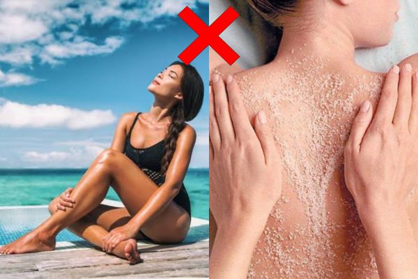 trước khi triệt lông cấn tránh tắm nắng và tẩy tế bào chết