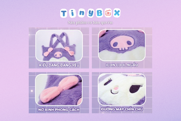 Túi bông Kuromi đen