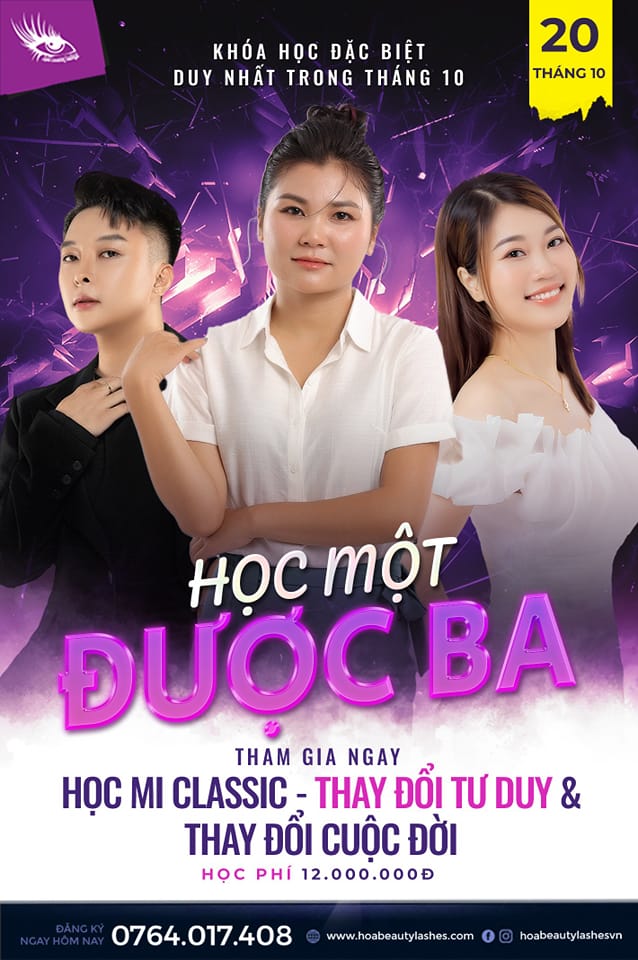 HỌC MỘT ĐƯỢC BA CÙNG HOABEAUTYLASHES