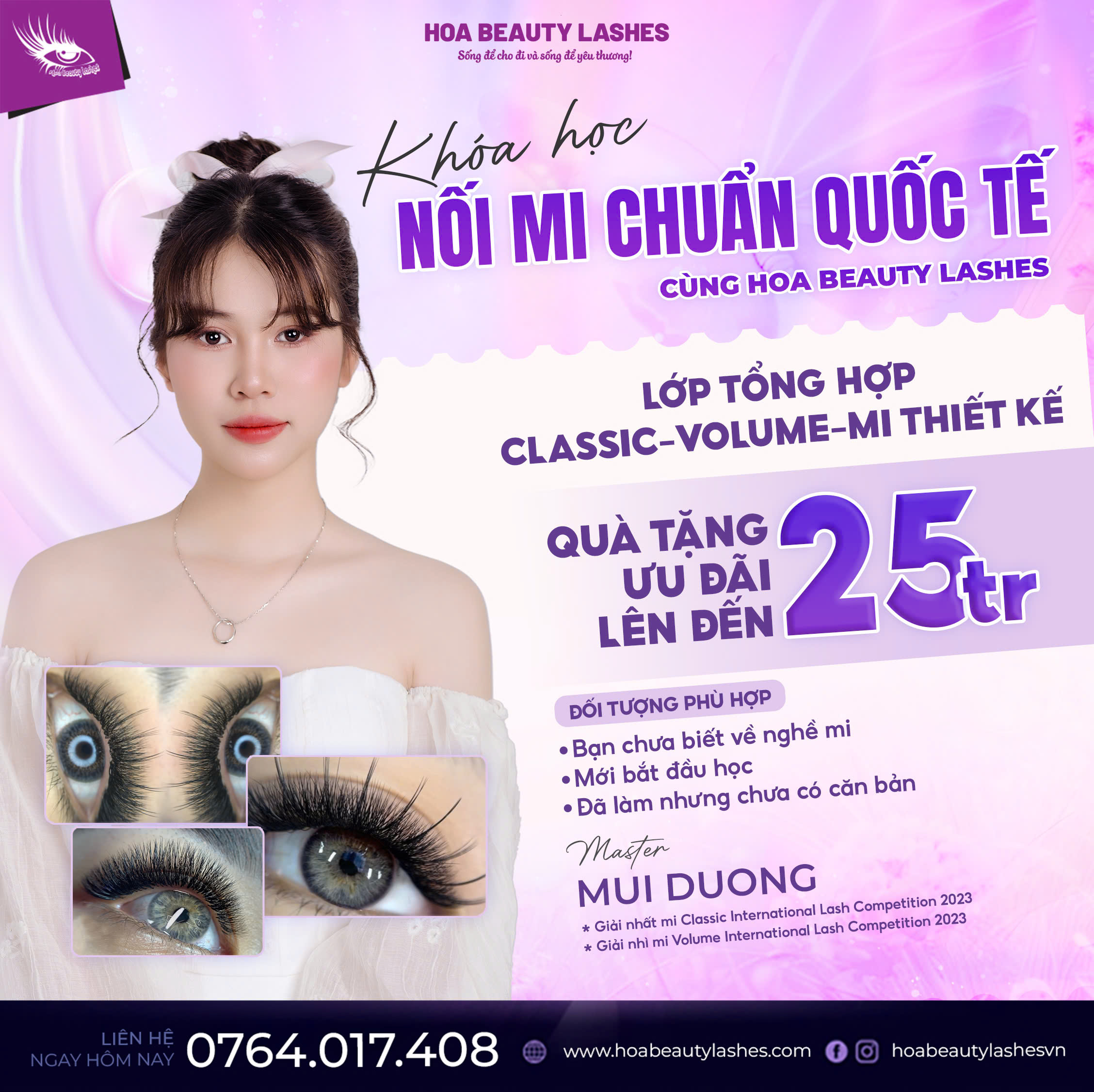 Khóa nối mi classic và volume - Master Mùi Dương