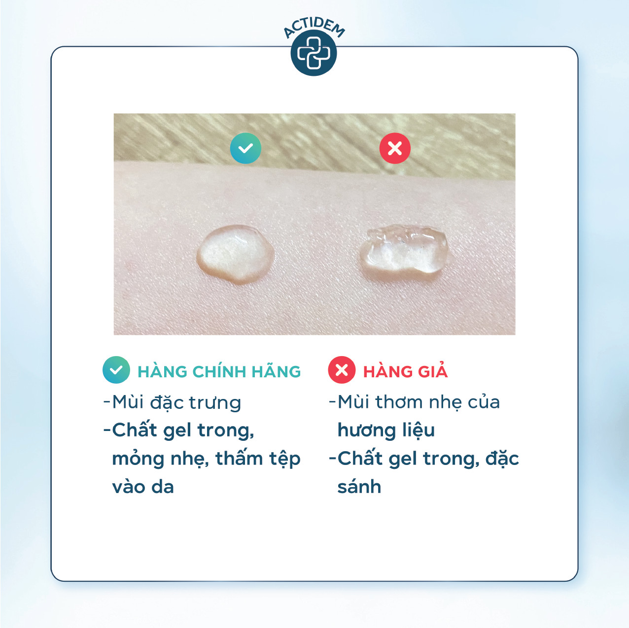 Cách phân biệt sản phẩm thật - giả của Actidem