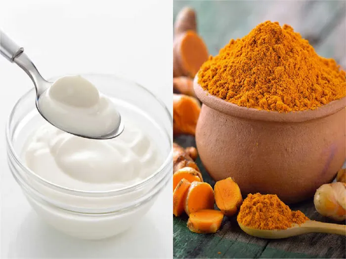 Mặt nạ bột nghệ và sữa chua không đường