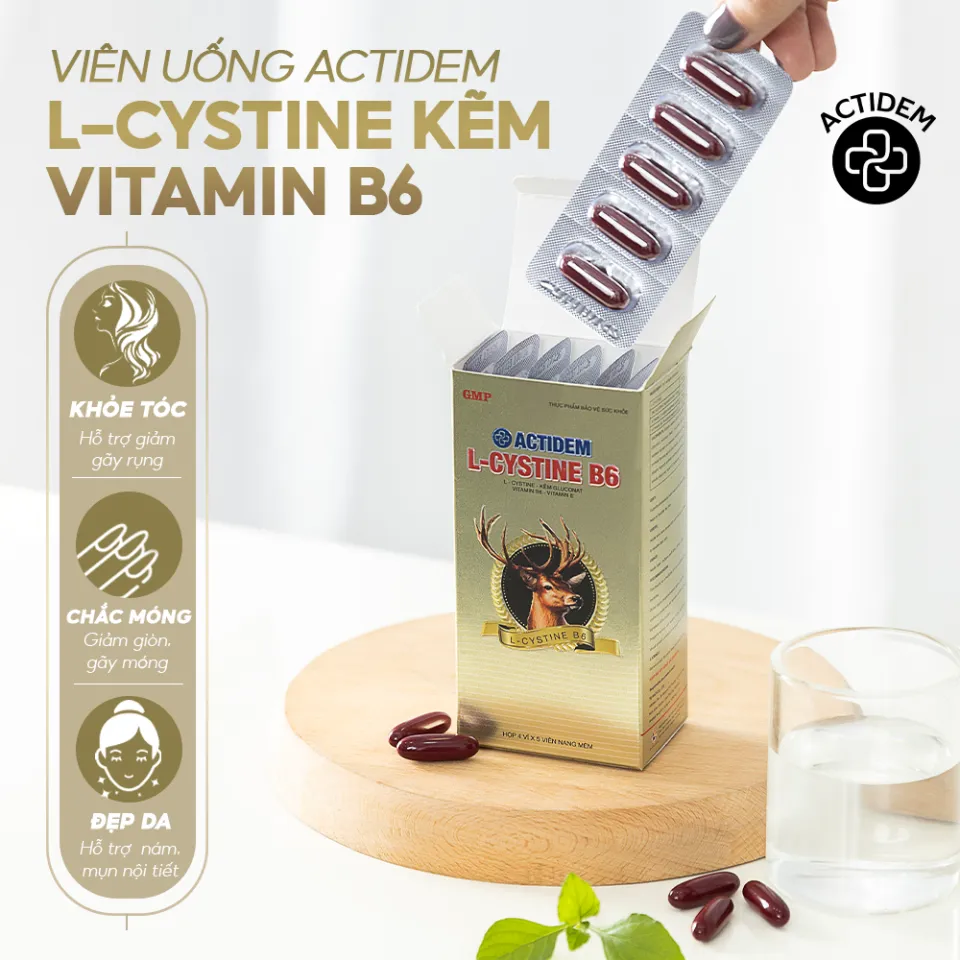 Viên uống L-Cystine Kẽm Vitamin B6 Actidem