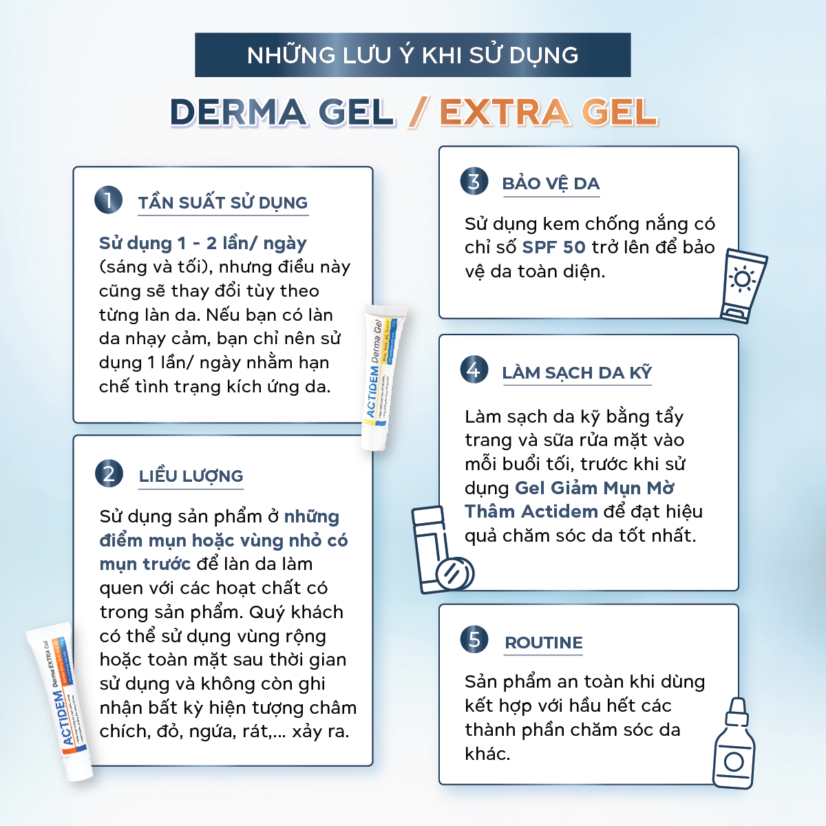 Những lưu ý khi sử dụng Gel Giảm Mụn Actidem Derma Gel