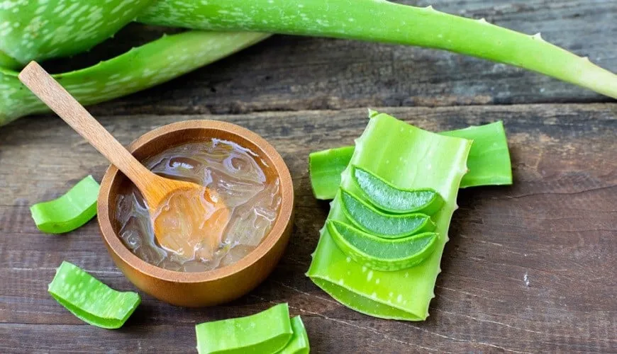 Gel nha đam hỗ trợ làm dịu da và điều trị mụn ẩn ở cằm