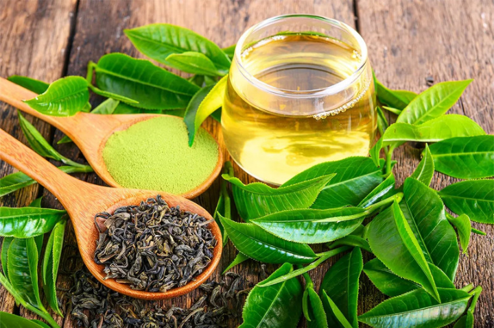 Polyphenol trong trà xanh có tác dụng kháng khuẩn, chống viêm và giúp giảm thâm mụn