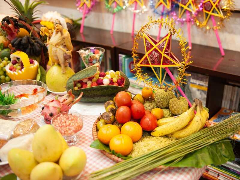 Cốm trong mâm cỗ trung thu