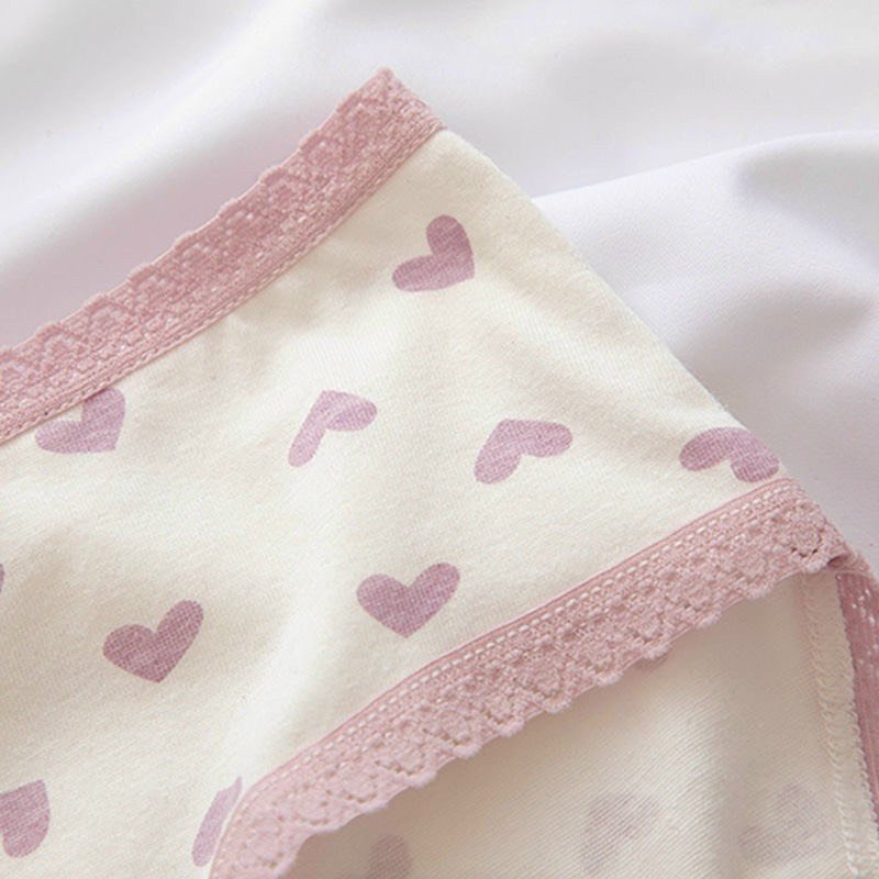 Quần cute trái tim hồng cotton