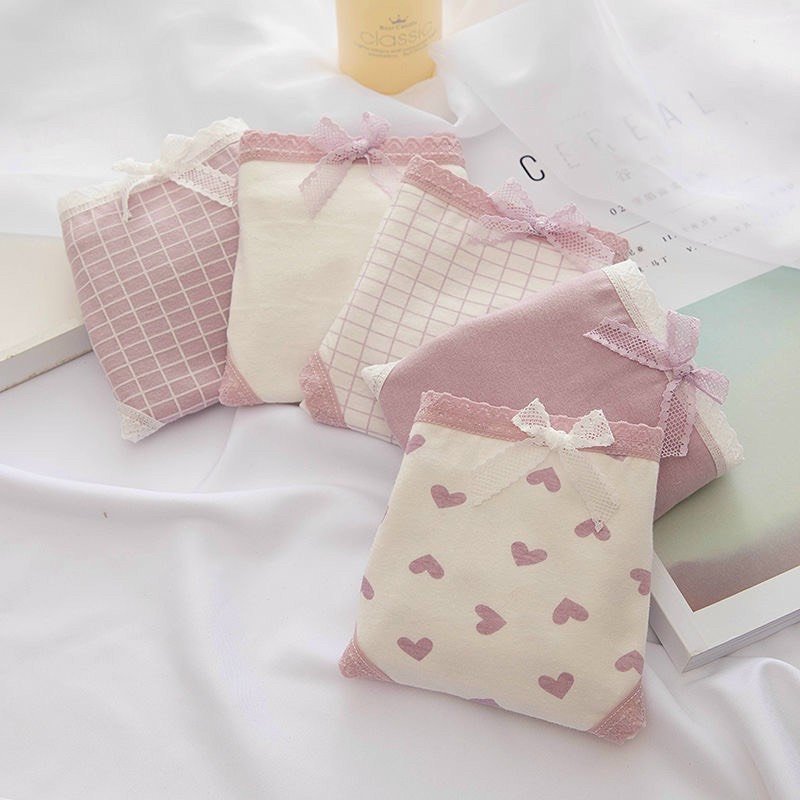 Quần cute trái tim hồng cotton