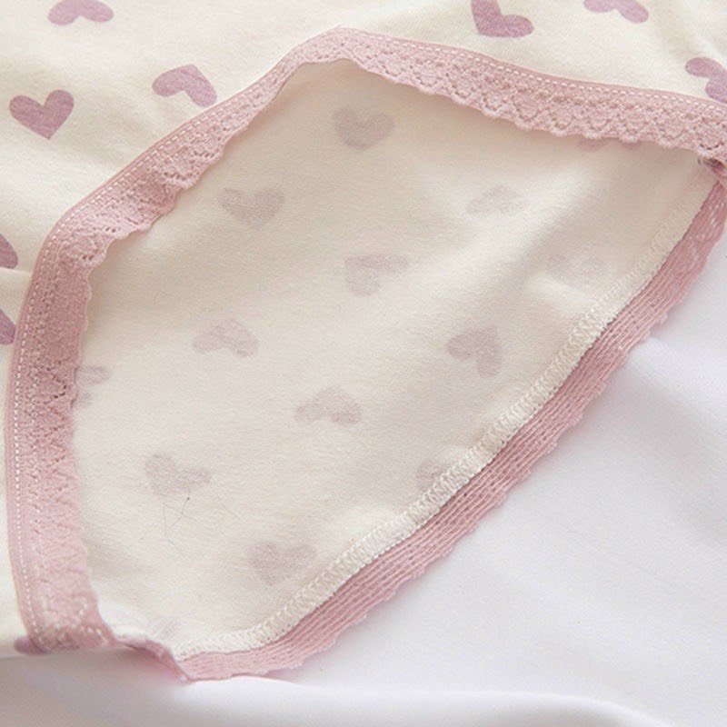 Quần cute trái tim hồng cotton