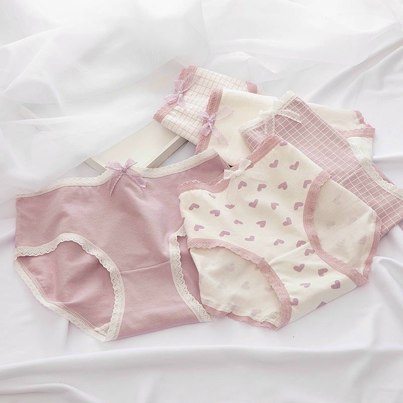 Quần cute trái tim hồng cotton