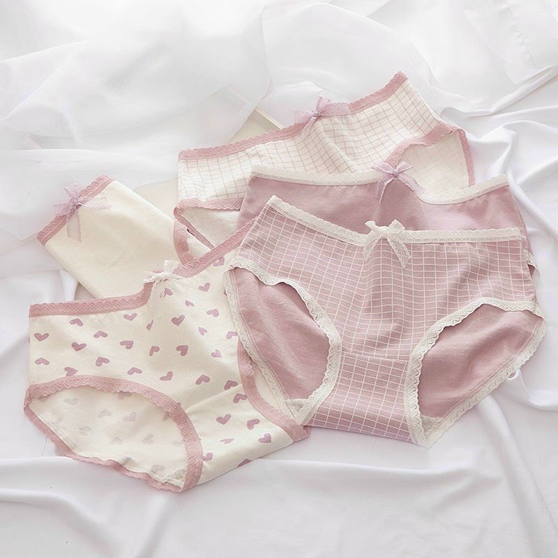 Quần cute trái tim hồng cotton