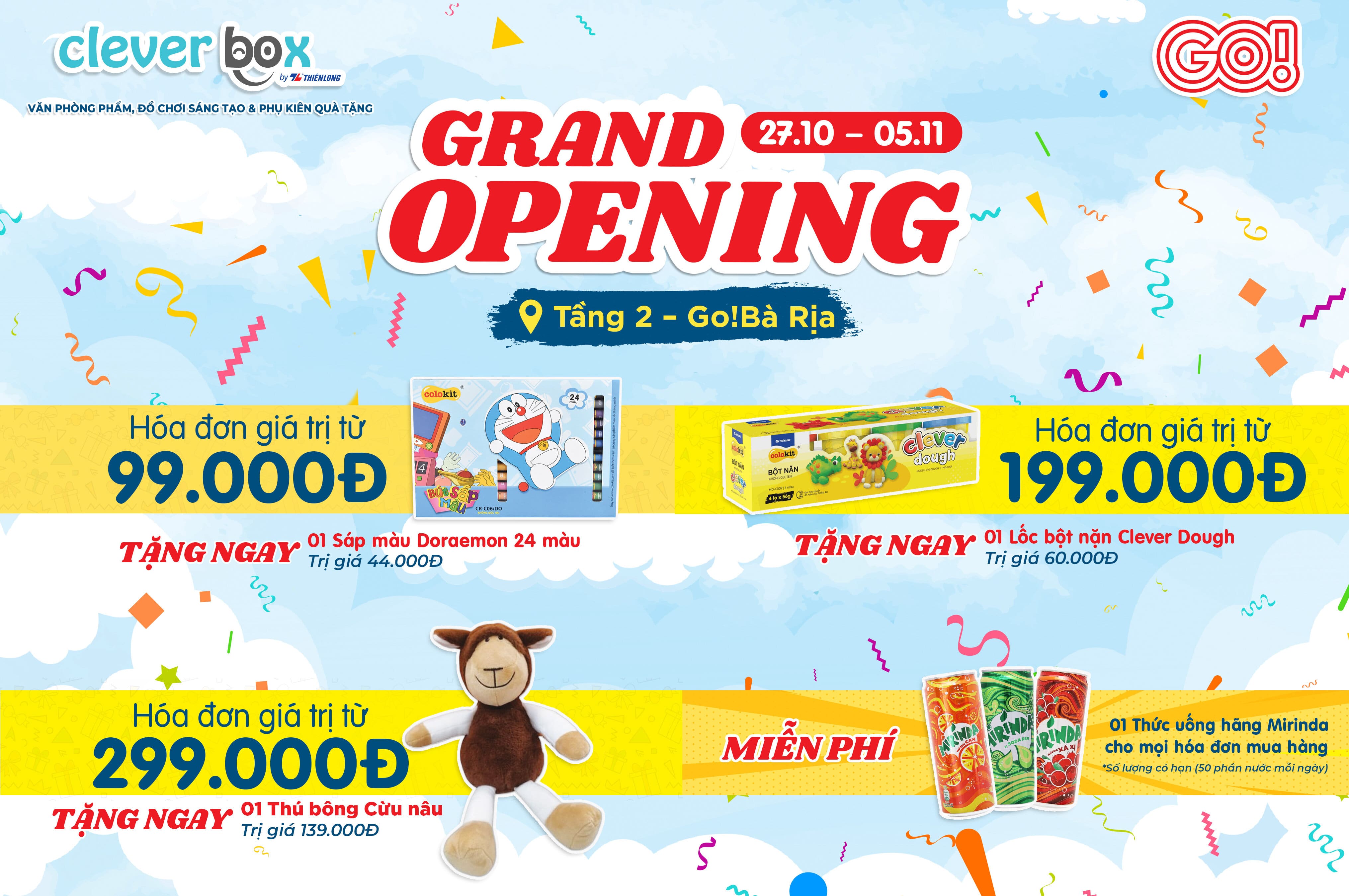 [27.10-05.11] GRAND OPENING |  CLEVERBOX x TTTM GO! BÀ RỊA