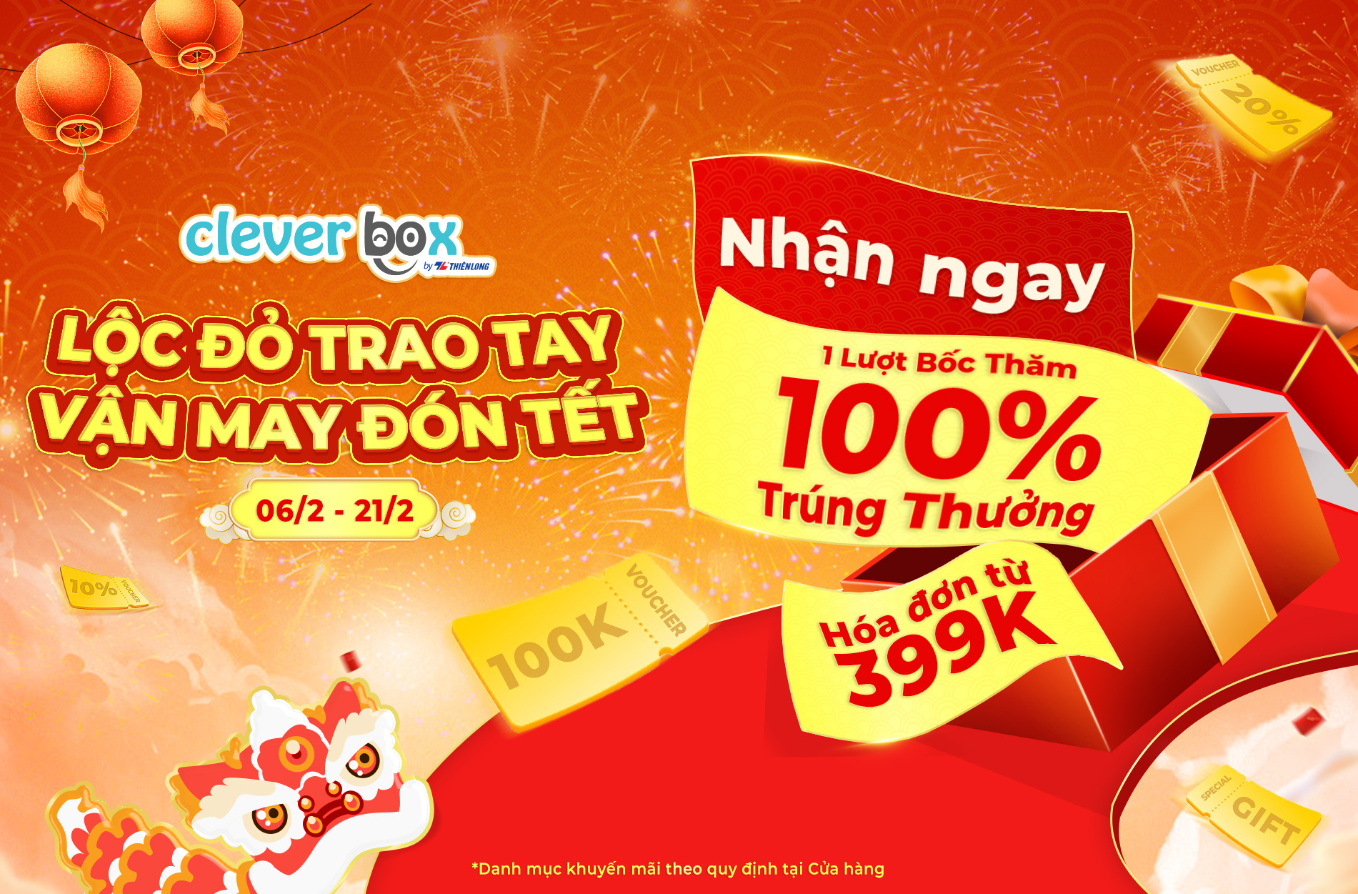 🥳 [100% TRÚNG THƯỞNG] LỘC ĐỎ TRAO TAY - VẬN MAY ĐÓN TẾT | GIẢM NGAY TRỰC TIẾP 100K