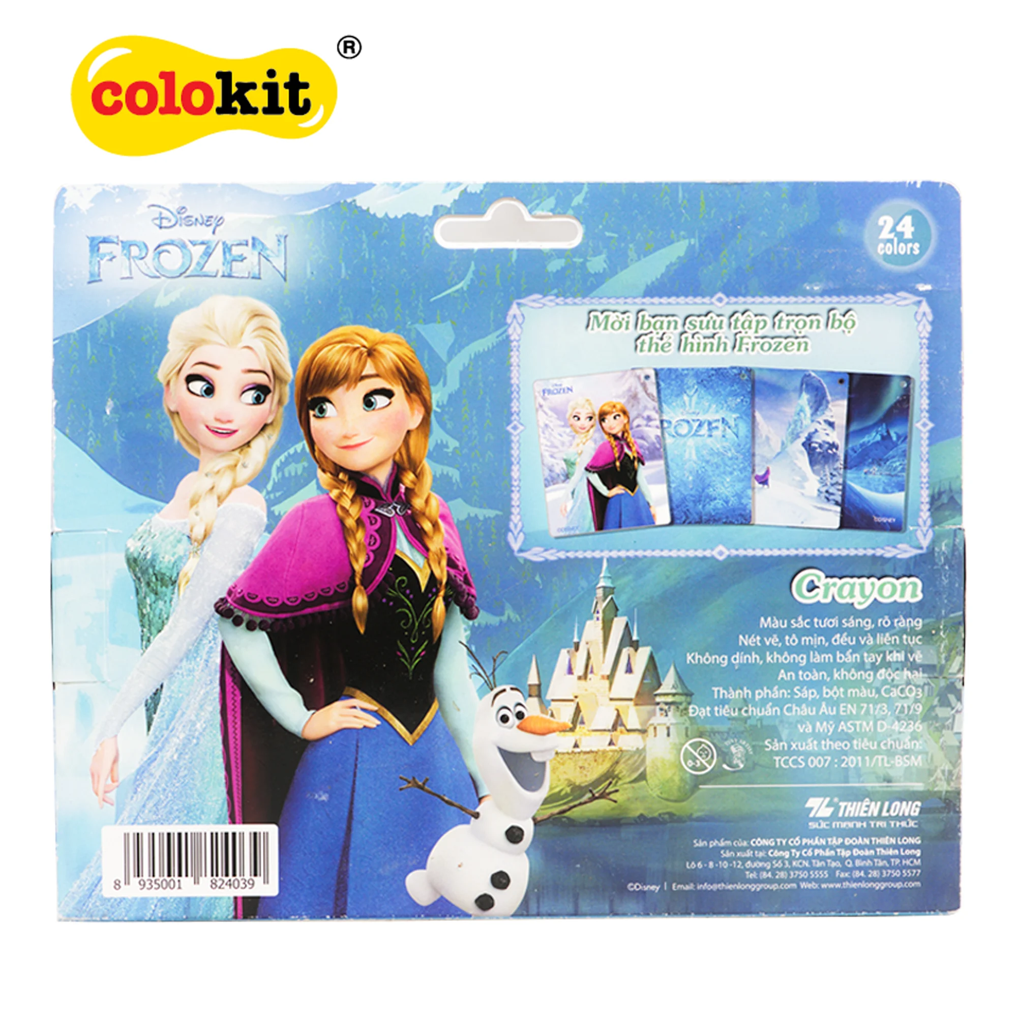 Bút Sáp 24 Màu Colokit Disney Frozen CR-C031/FR