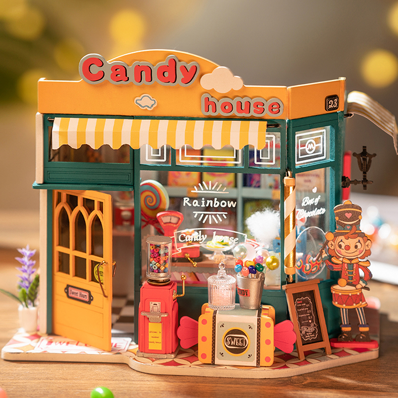 Mô Hình Nhà Búp Bê Bằng Gỗ DIY Robotime Rolife Rainbow Candy House DG158