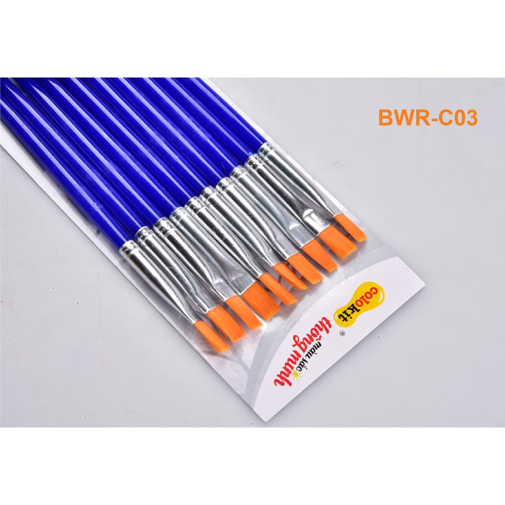 Túi 10 Cọ Vẽ Phẳng Thiên Long Colokit BRW-C03