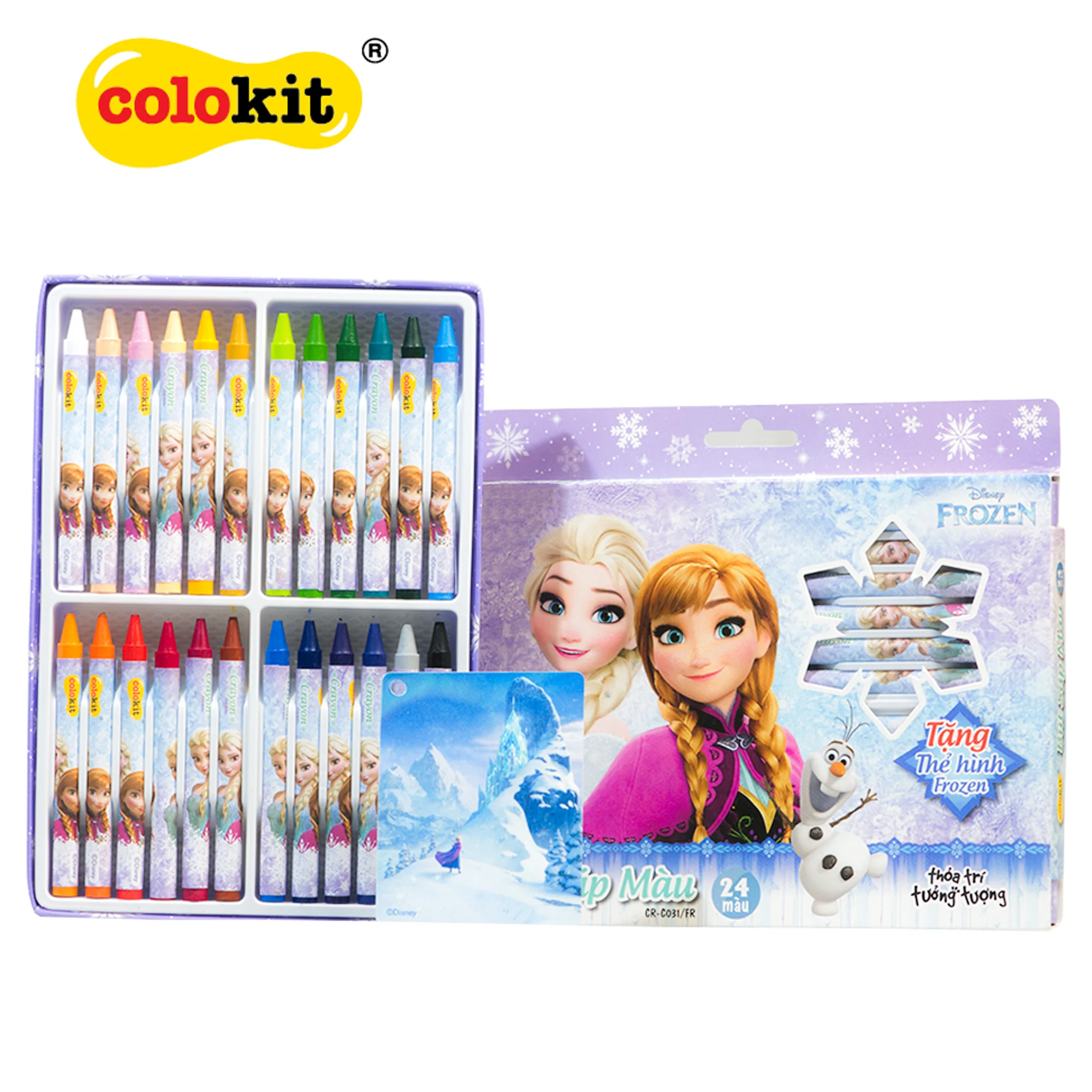 Bút Sáp 24 Màu Colokit Disney Frozen CR-C031/FR