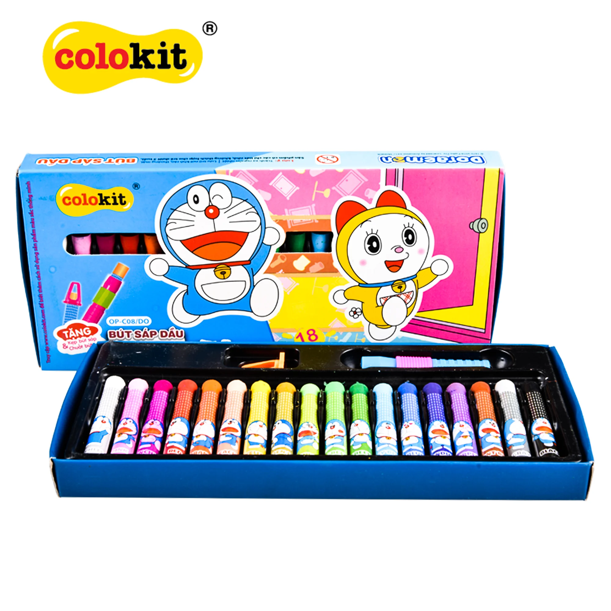 Bút Sáp Dầu Màu Pastel Colokit Doraemon Op-C08/DO