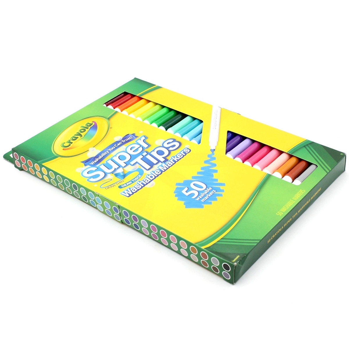 Bộ 50 Màu Bút Lông Crayola Supertips Nét Mảnh - Nét Đậm Có Thể Rửa Được