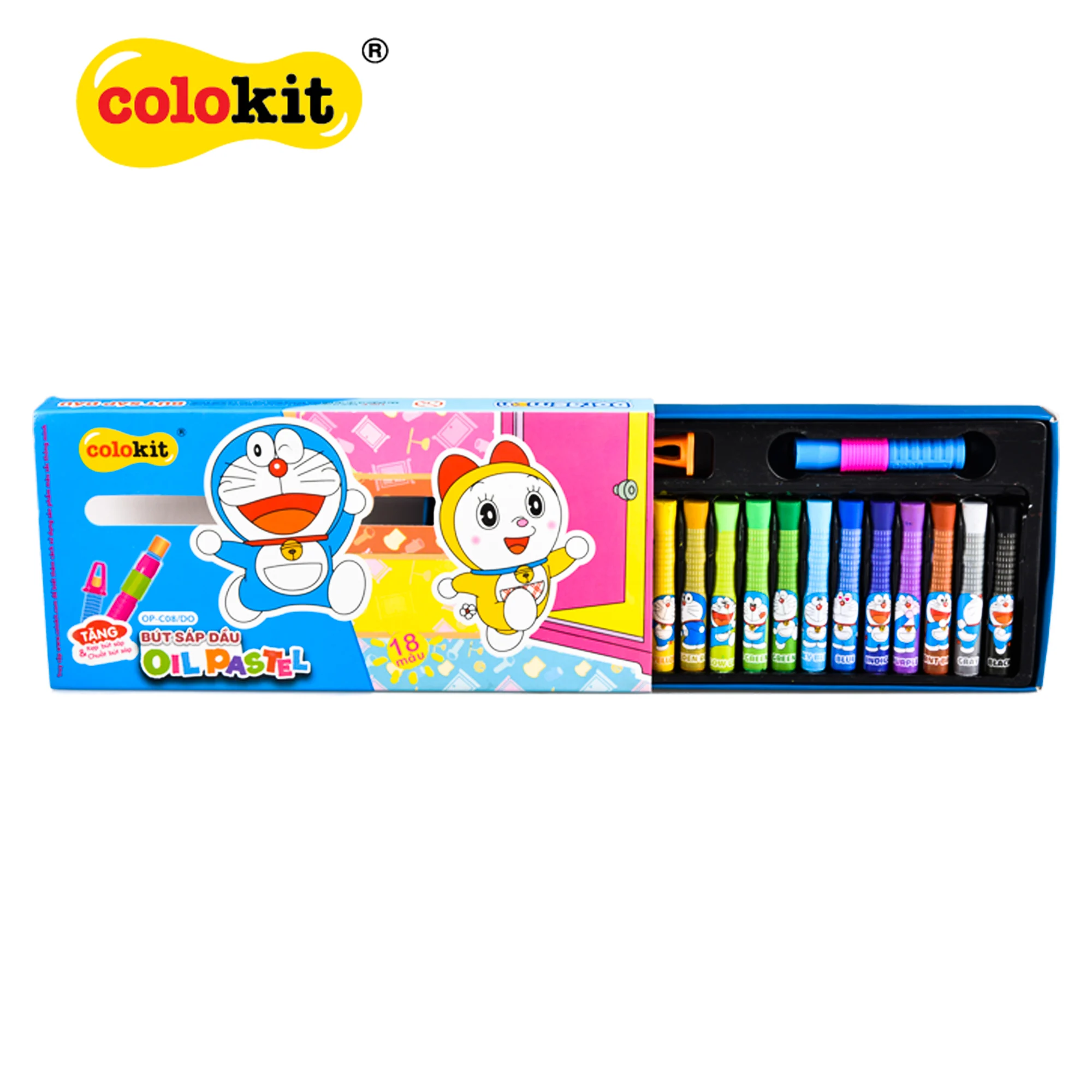 Bút Sáp Dầu Màu Pastel Colokit Doraemon Op-C08/DO