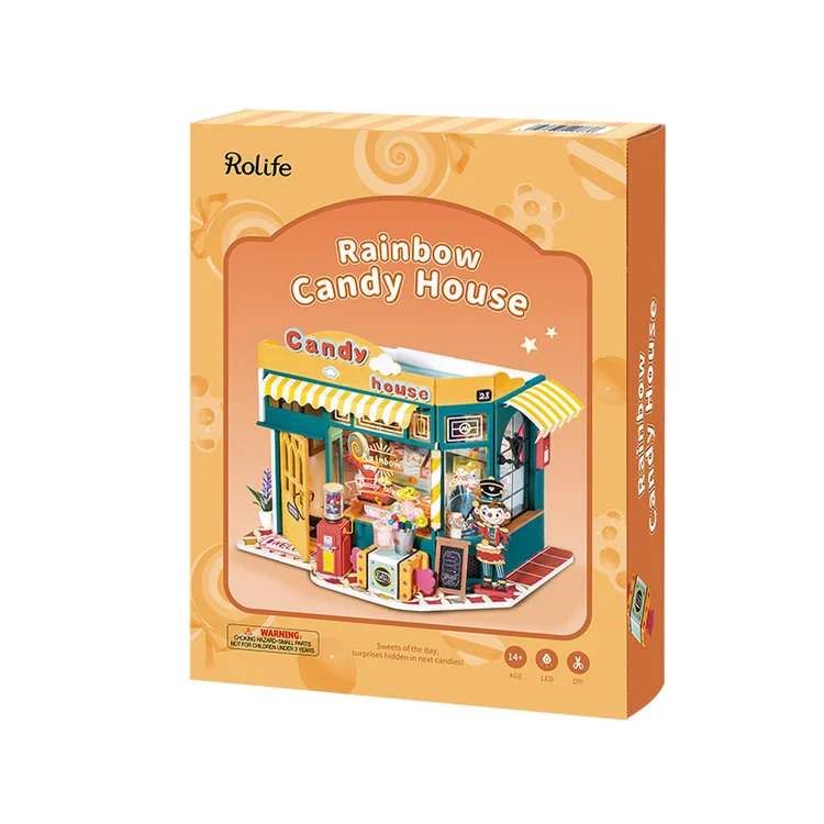 Mô Hình Nhà Búp Bê Bằng Gỗ DIY Robotime Rolife Rainbow Candy House DG158