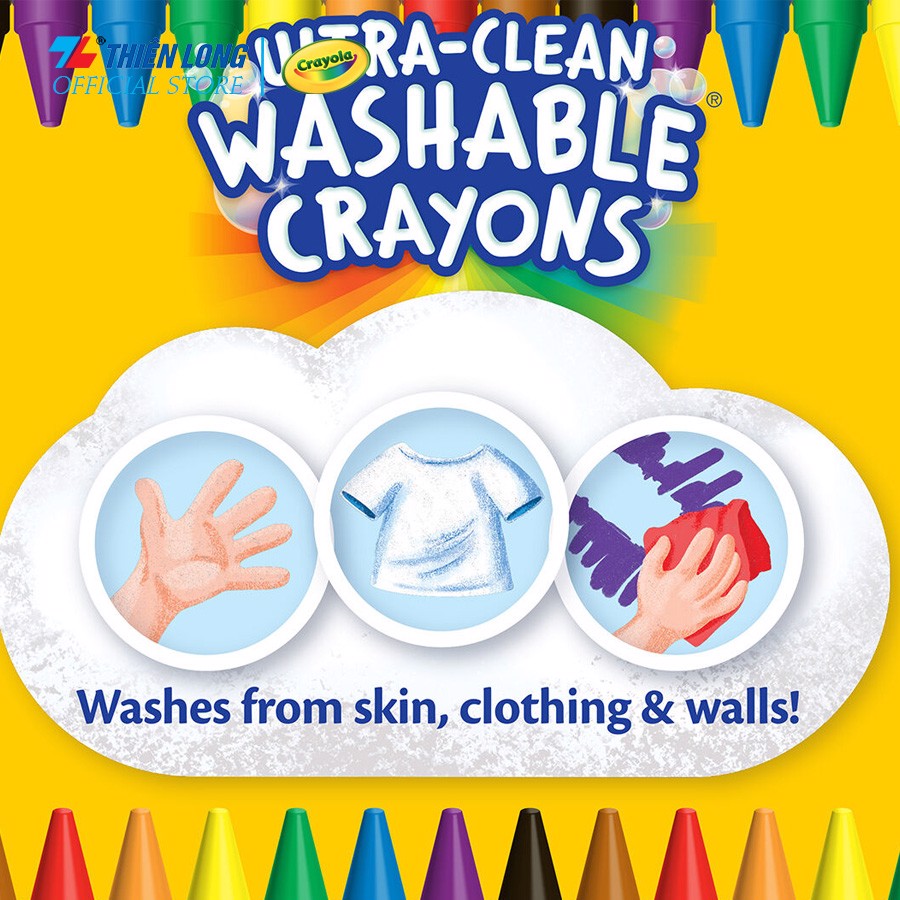 Bộ Bút Sáp 24 Màu Crayola Có Thể Rửa Được Ultra-Clean Washable Crayons