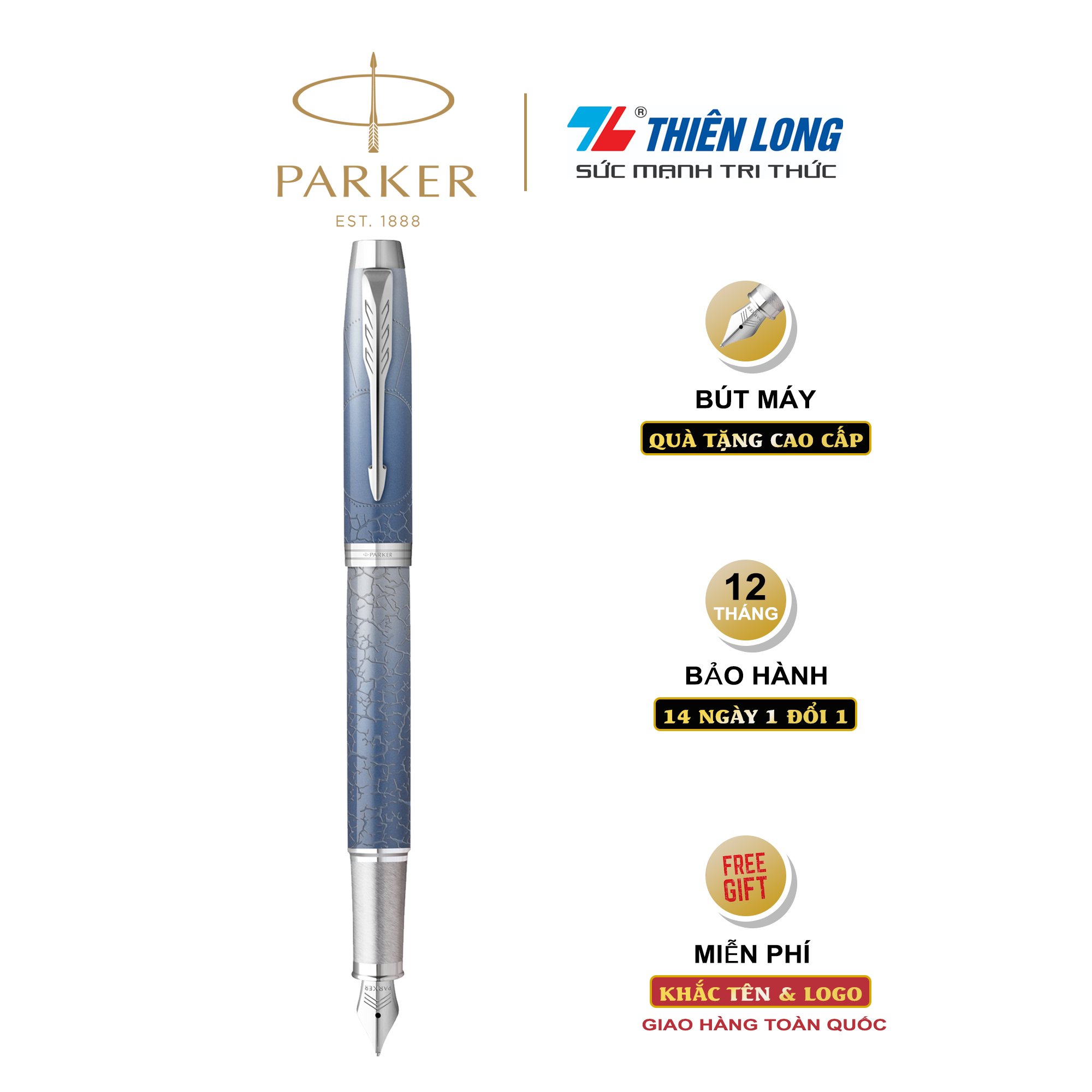 Bút máy Parker IM Special Edition Polar Grey - Thép không gỉ - Ngòi 0.7mm - 2153006Z