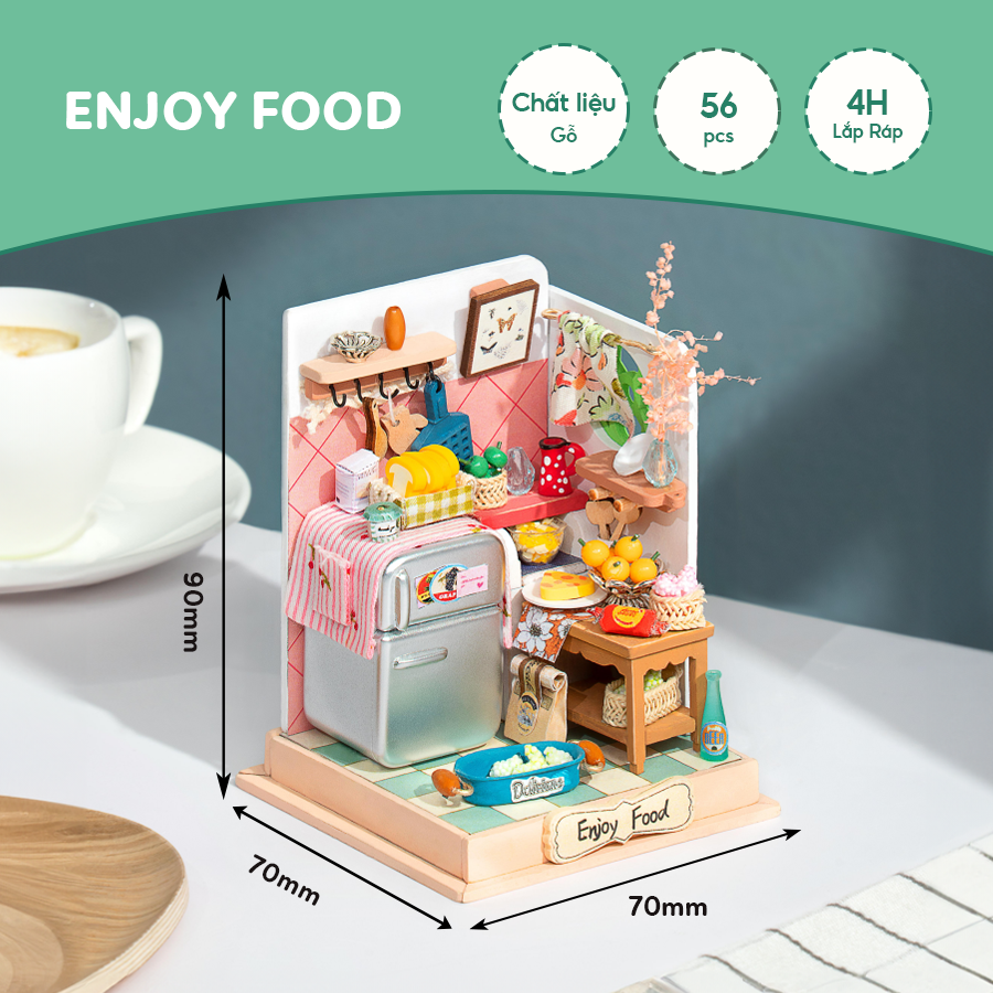 Mô Hình Nhà Búp Bê Lắp Ráp Gỗ DIY Robotime Rolife Little & Warm Space Series