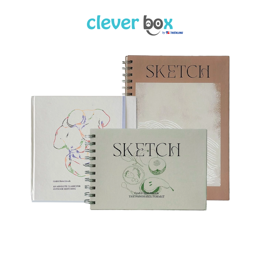 Sổ Sketchbook A4, A5 190gsm Crabit Vẽ Phát Thảo