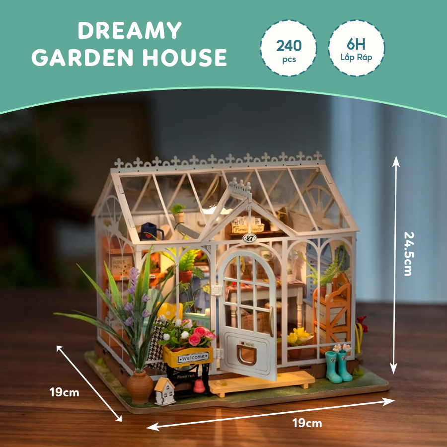 Nhà Búp Bê Robotime Rolife Dreamy Garden House DG163 - Khu Vườn Thần Tiên