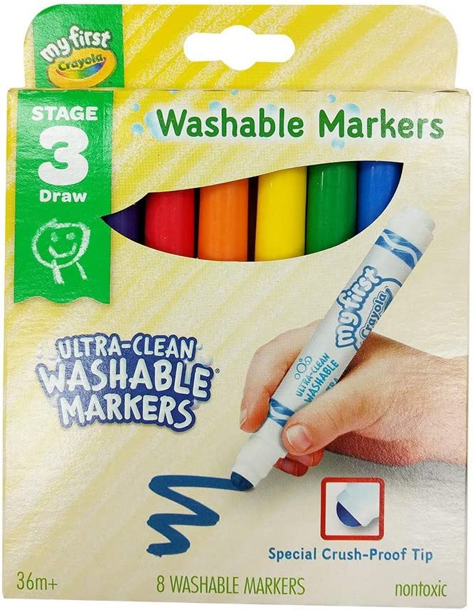 Bộ 8 màu bút lông Crayola có thể rửa được My First Crayola 8ct Ultra-Clean Washable Markers