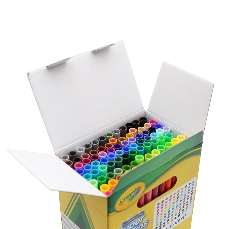 Bộ 100 Màu Bút Lông Crayola Supertips Nét Mảnh - Nét Đậm Có Thể Rửa Được