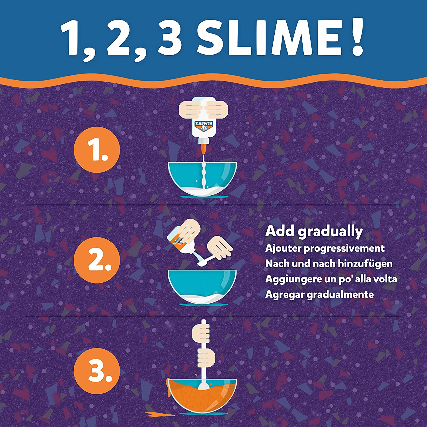Đồ Chơi Sáng Tạo Slime Elmer's - Dung Dịch Làm Slime hoa giấy nhiều màu sắc - Không độc hại - Có thể rửa sạch 259ml