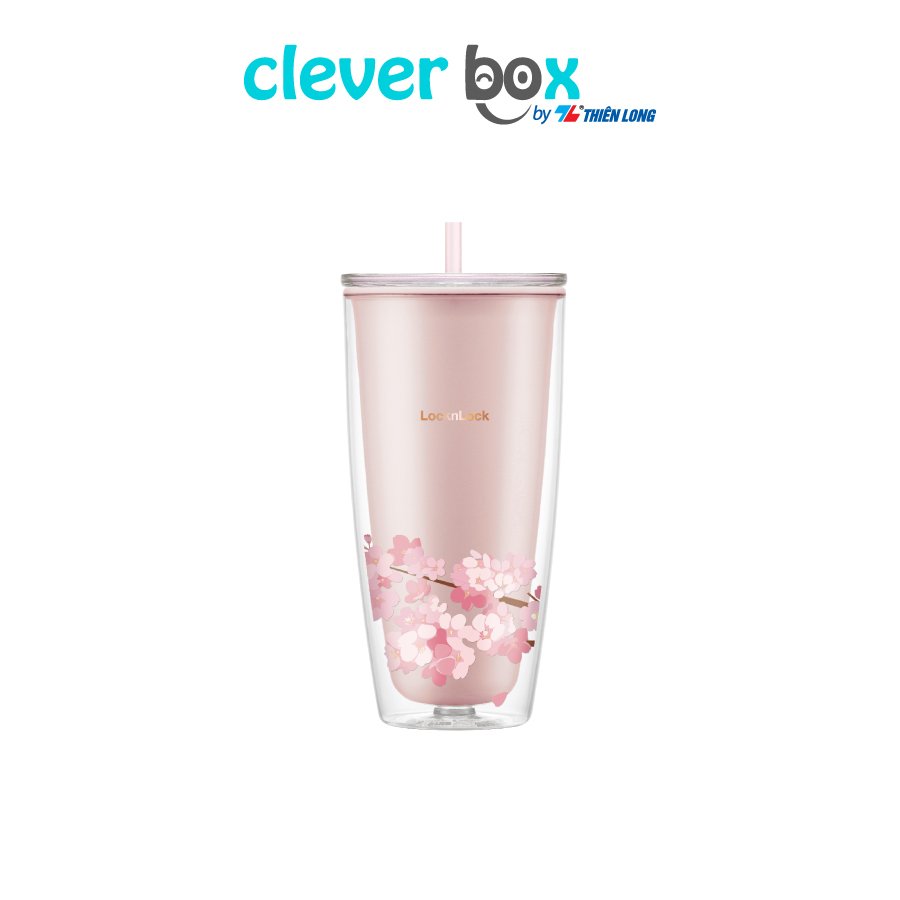 Ly Nhựa 2 Lớp Lock&Lock Cherry Blossom Double Wall Cold Cup 750Ml