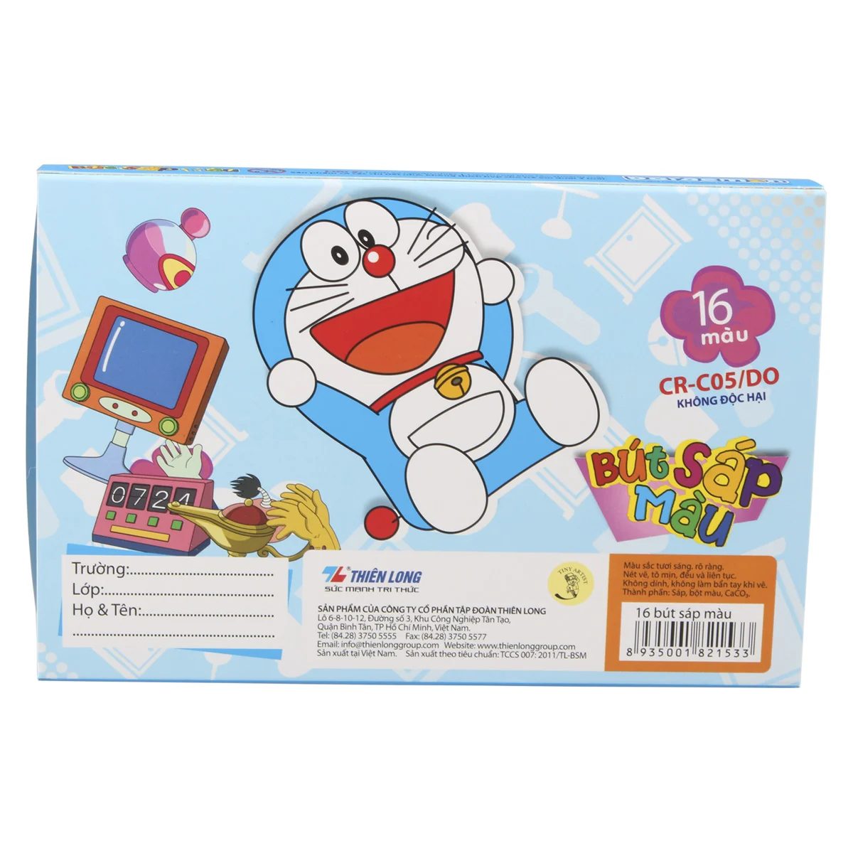 Sáp 16 Màu Colokit Doraemon CR-C05/DO