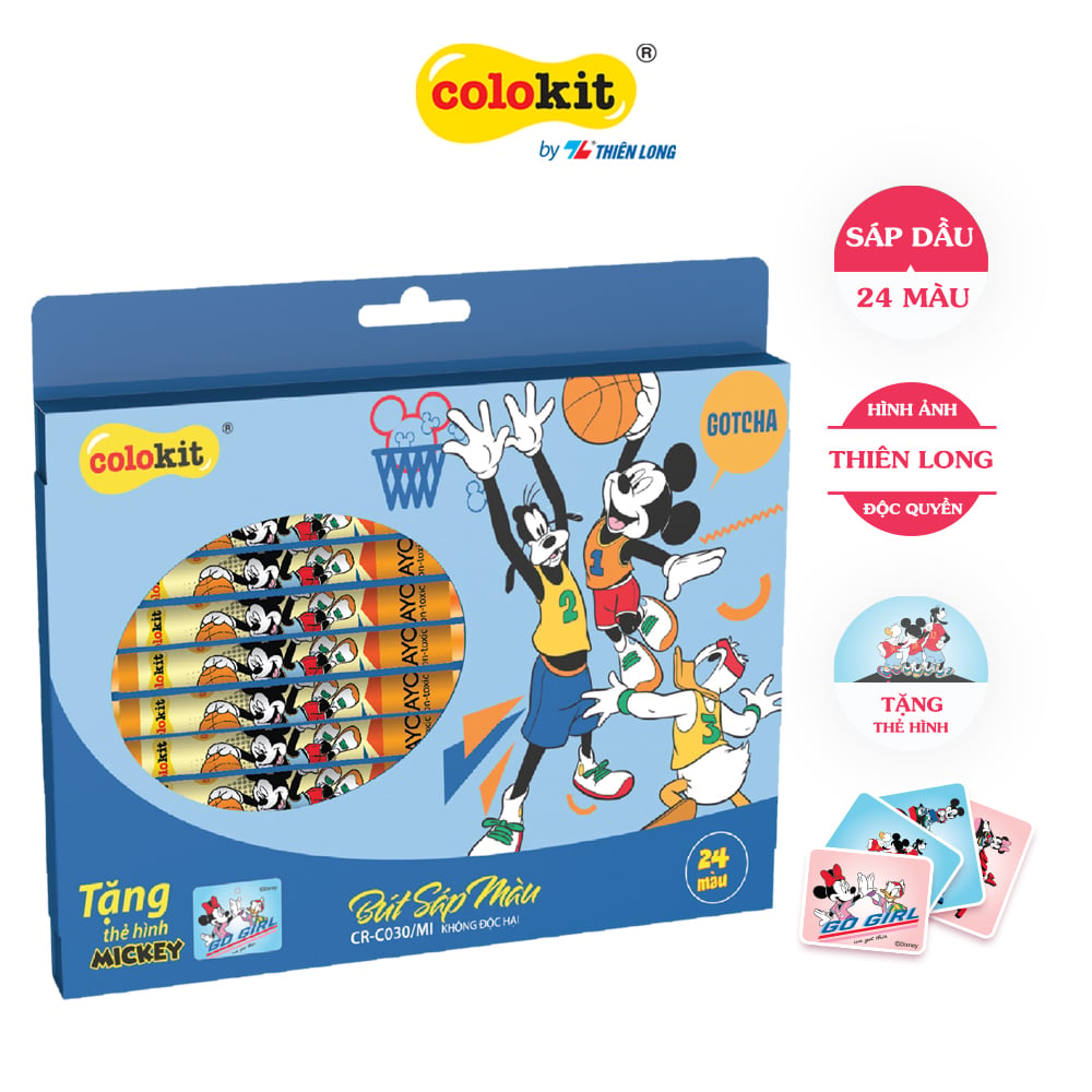 Bút Sáp 24 Màu Colokit Disney Mickey CR-C030/MI