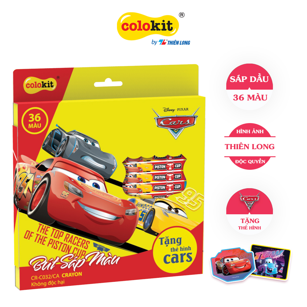 Bút Sáp 36 Màu Colokit Disney Cars CR-C032/Ca