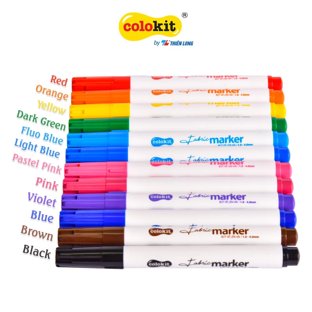 Bút Vẽ Lên Vải Colokit FM-C002 Túi 12 Màu